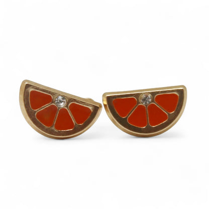 ARETES NIÑAS ESMALTE NARANJA
