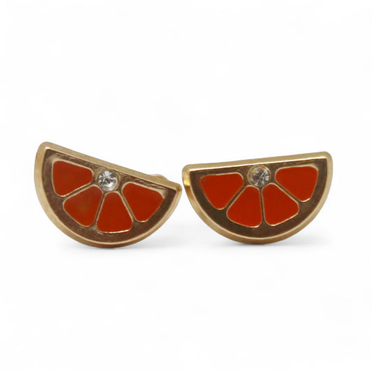 ARETES NIÑAS ESMALTE NARANJA