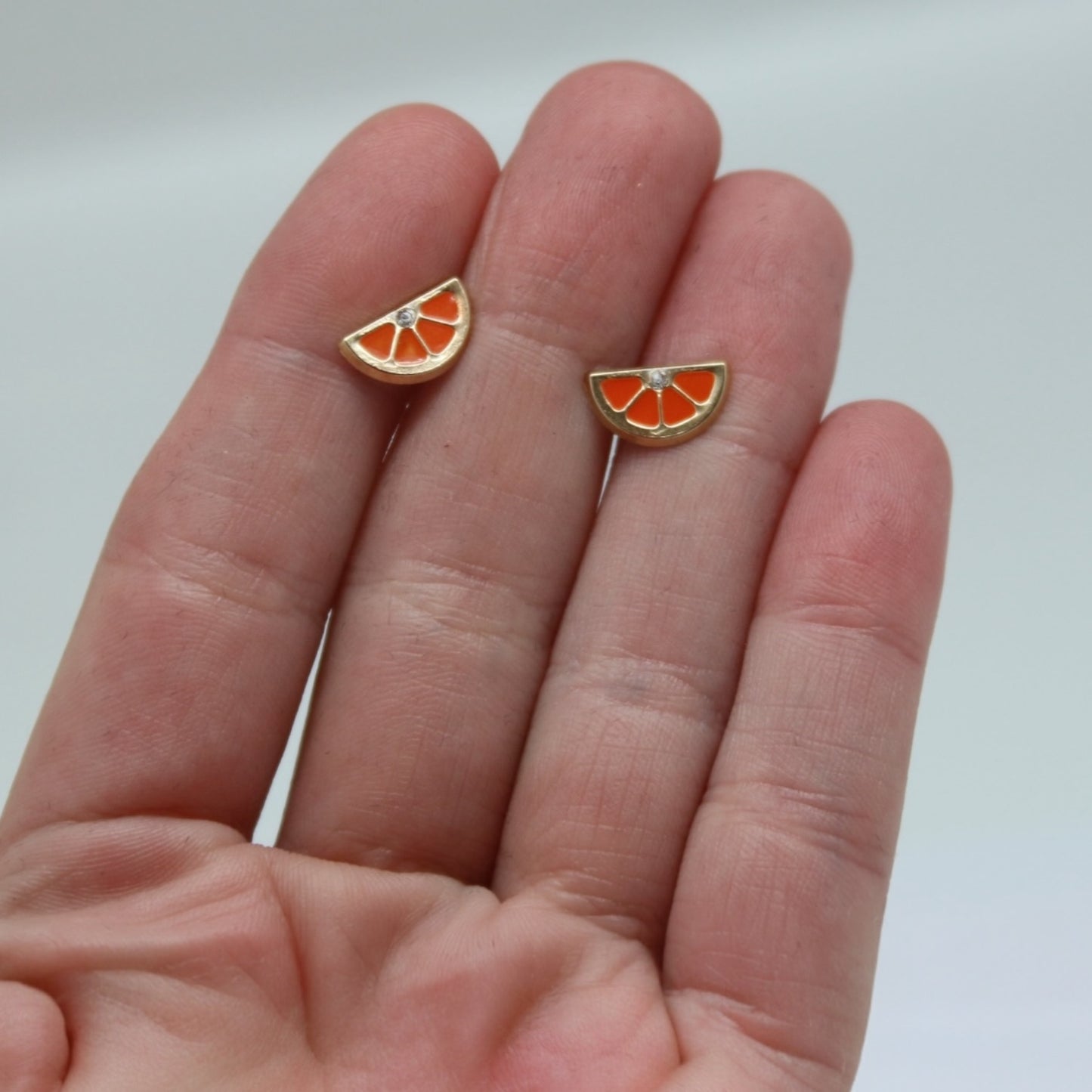 ARETES NIÑAS ESMALTE NARANJA