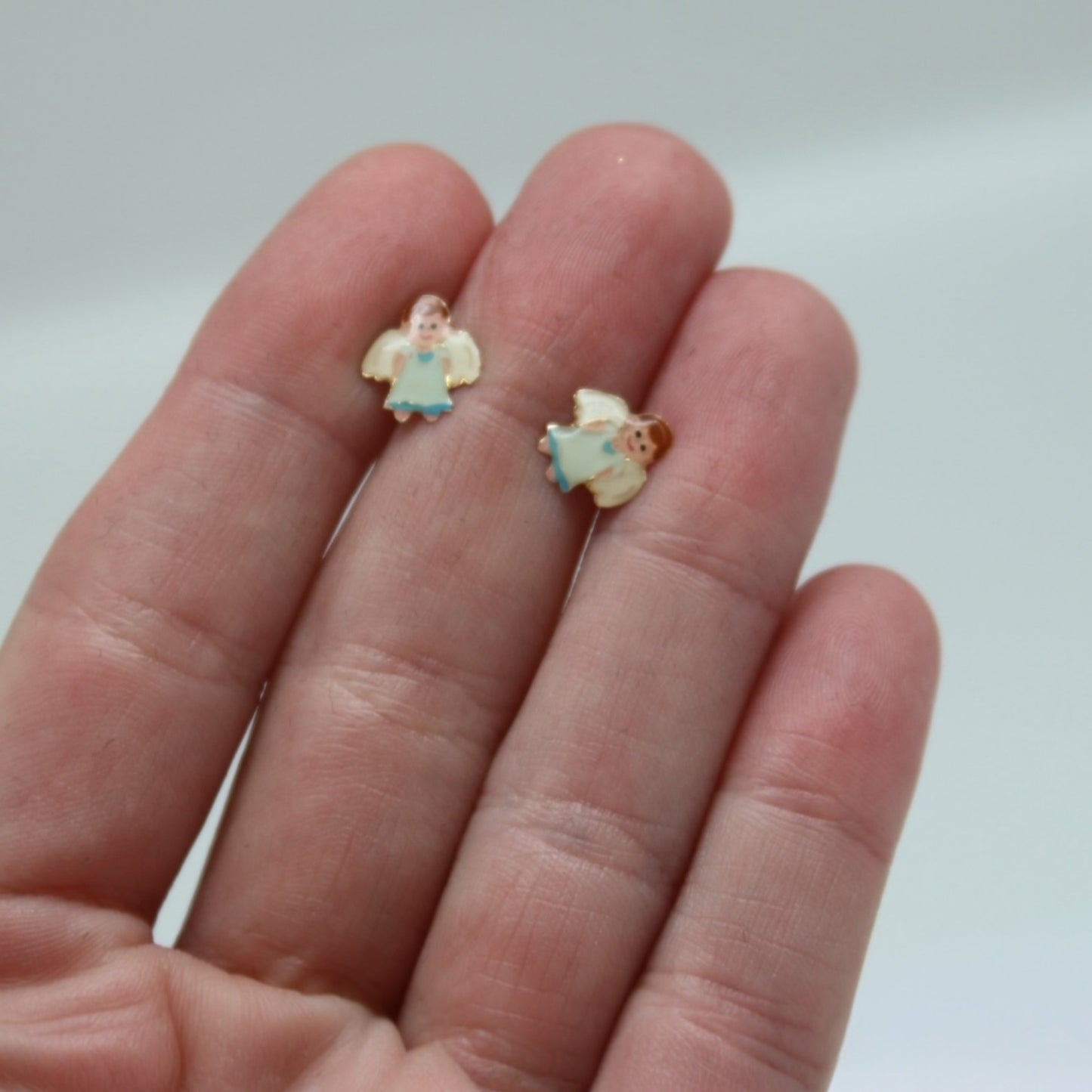 ARETES NIÑAS ESMALTE ANGEL