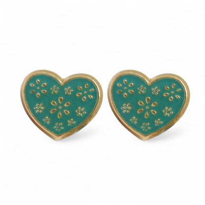ARETES NIÑAS ESMALTE CORAZON