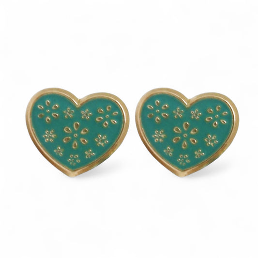 ARETES NIÑAS ESMALTE CORAZON