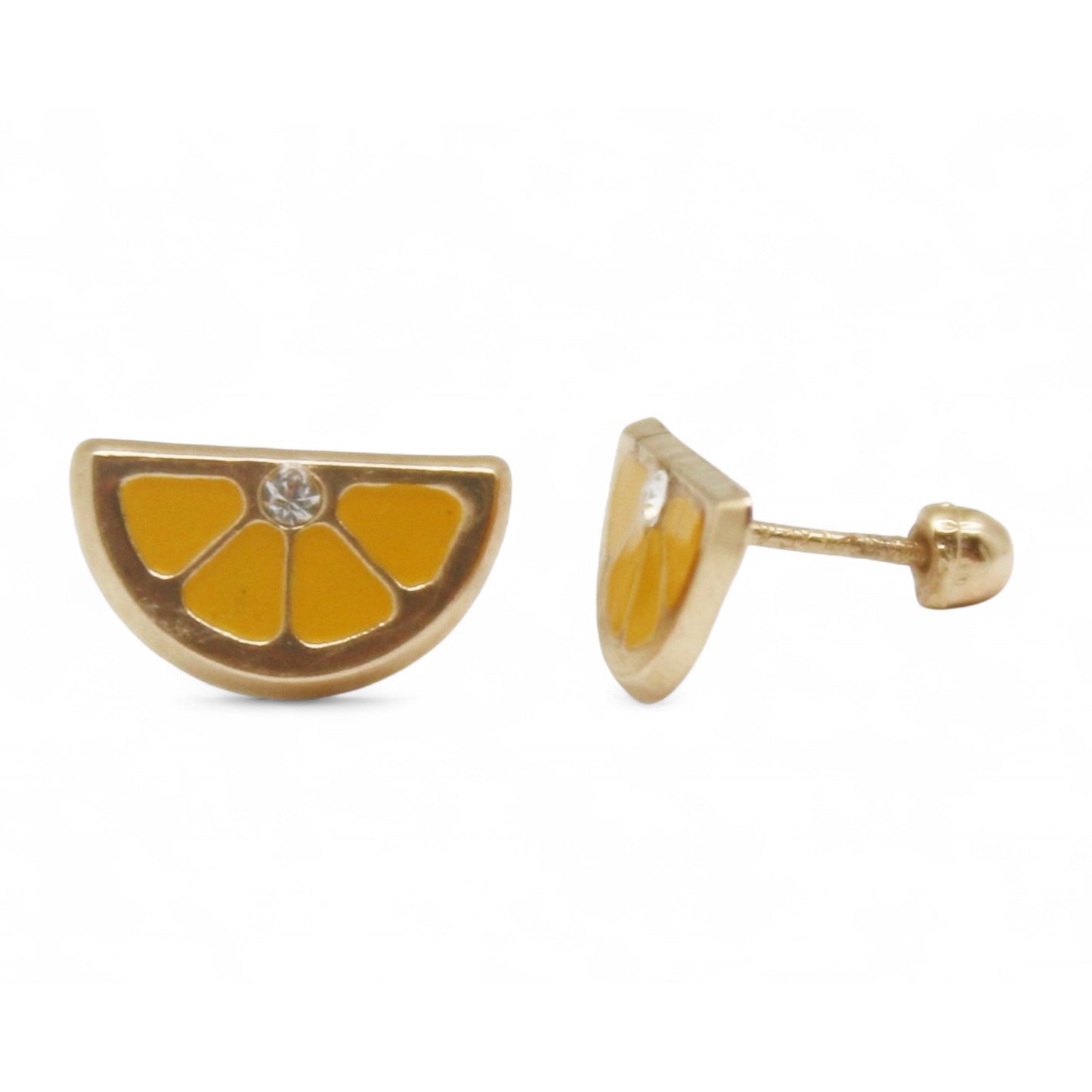 ARETES NIÑAS ESMALTE NARANJA