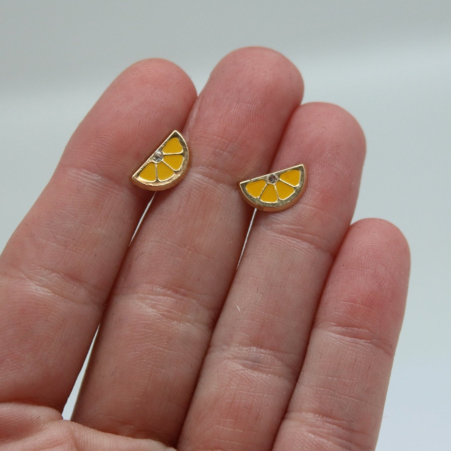 ARETES NIÑAS ESMALTE NARANJA