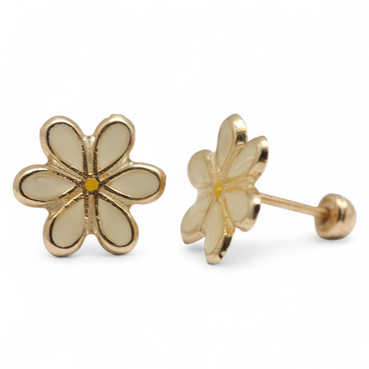 ARETES NIÑAS ESMALTE FLOR GRANDE