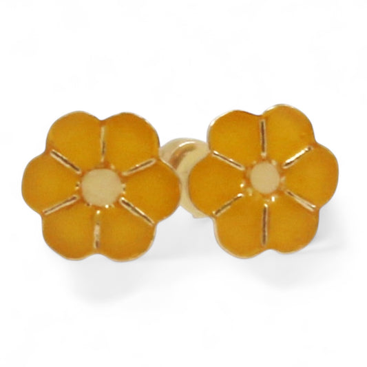 ARETES NIÑAS ESMALTE FLOR
