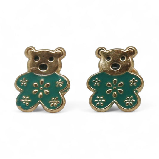 ARETES NIÑAS ESMALTE OSO