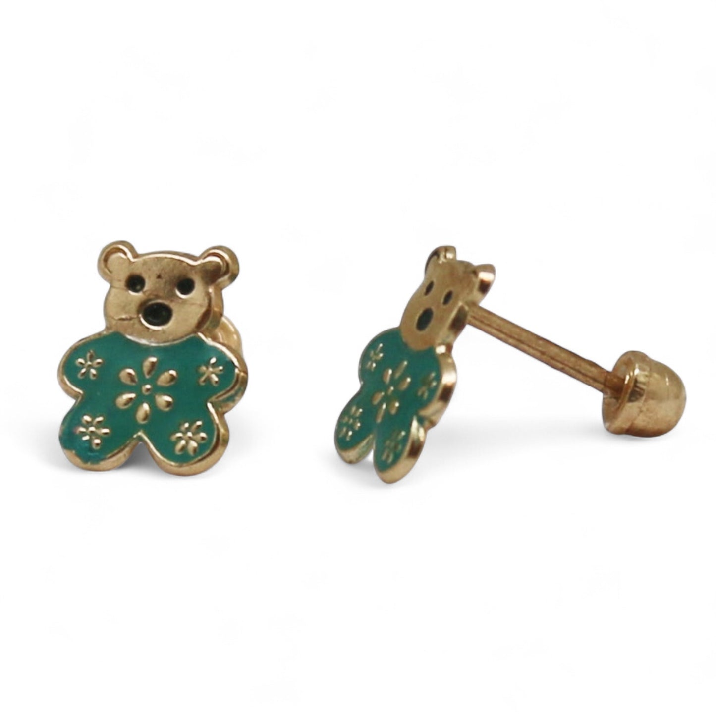 ARETES NIÑAS ESMALTE OSO