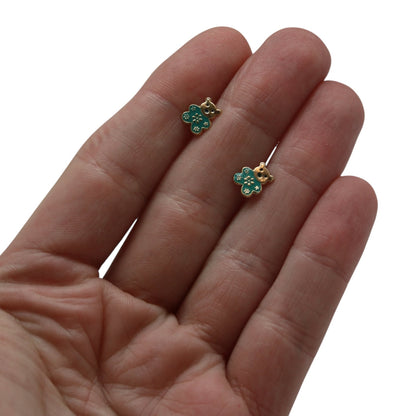 ARETES NIÑAS ESMALTE OSO