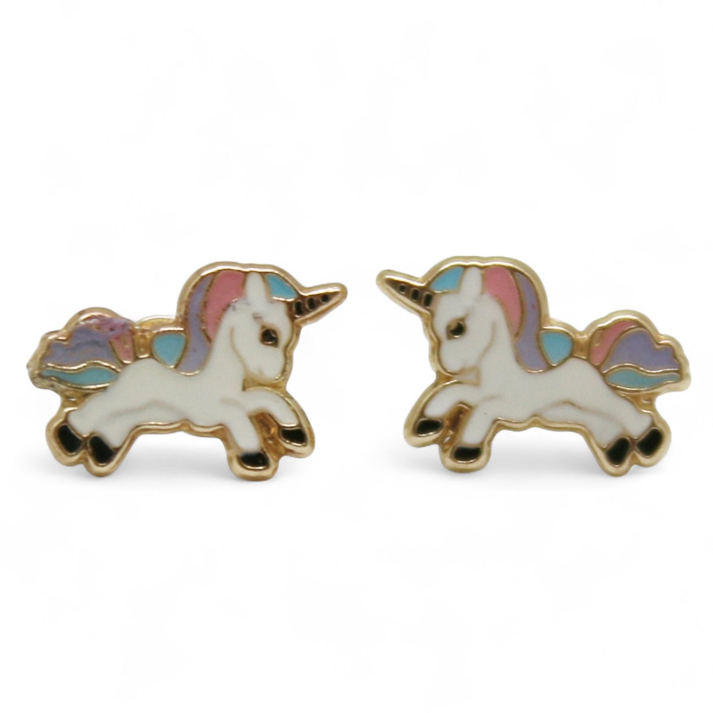 ARETES NIÑAS ESMALTE UNICORNIO