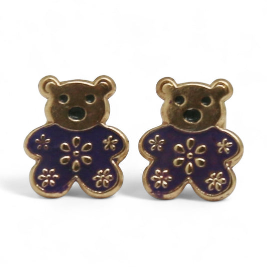 ARETES NIÑAS ESMALTE OSO