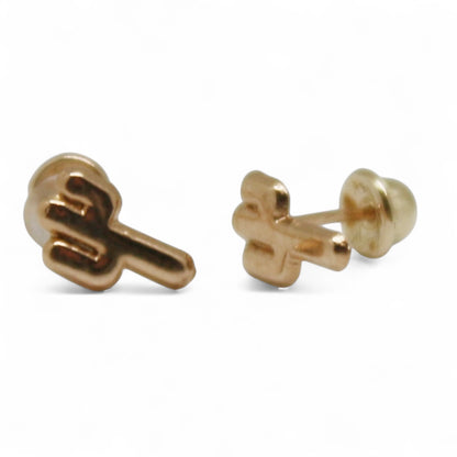 ARETES NIÑAS CACTUS ORO