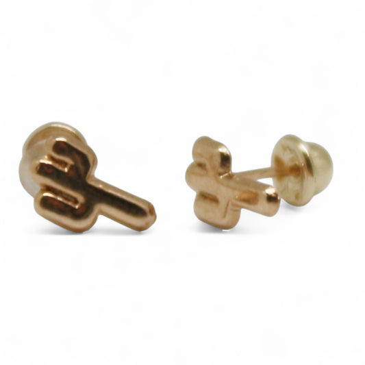 ARETES NIÑAS CACTUS ORO