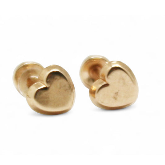 ARETES NIÑAS CORAZÓN ORO