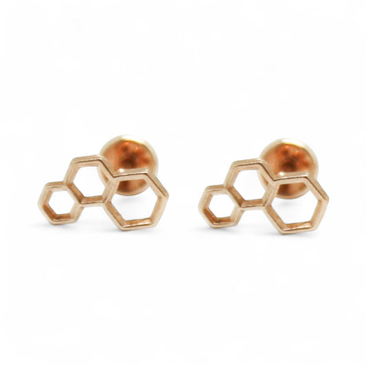 ARETES NIÑAS PANAL ORO