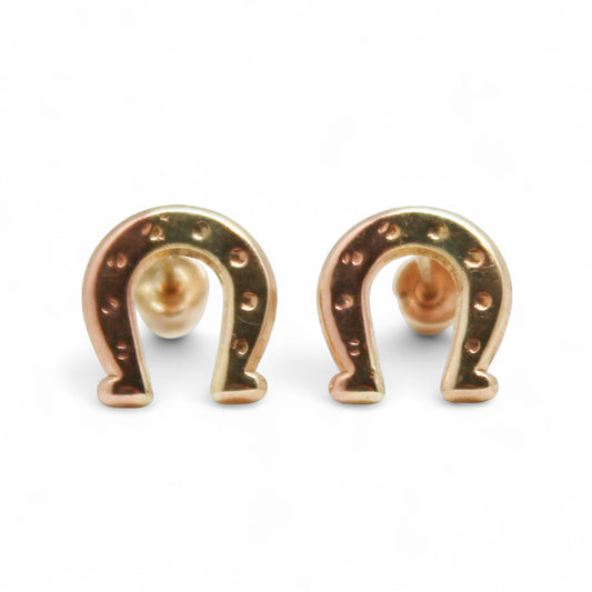 ARETES NIÑAS HERRADURA ORO