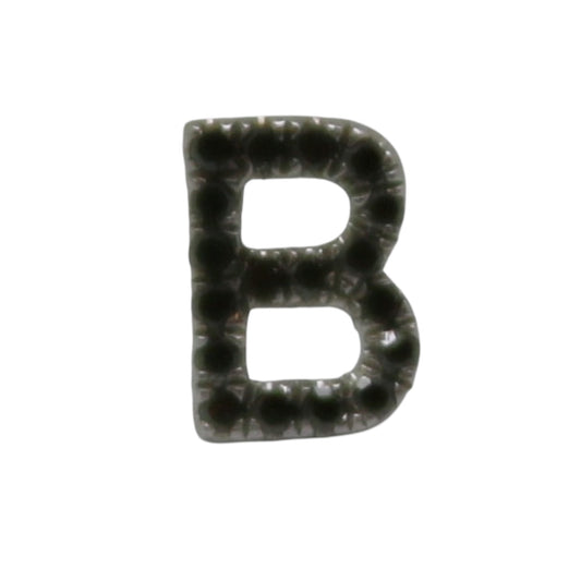 PIERCING INICAL "B"  DIAMANTES NEGROS