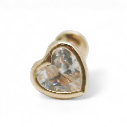 PIERCING CORAZON CIRCONIA ORO