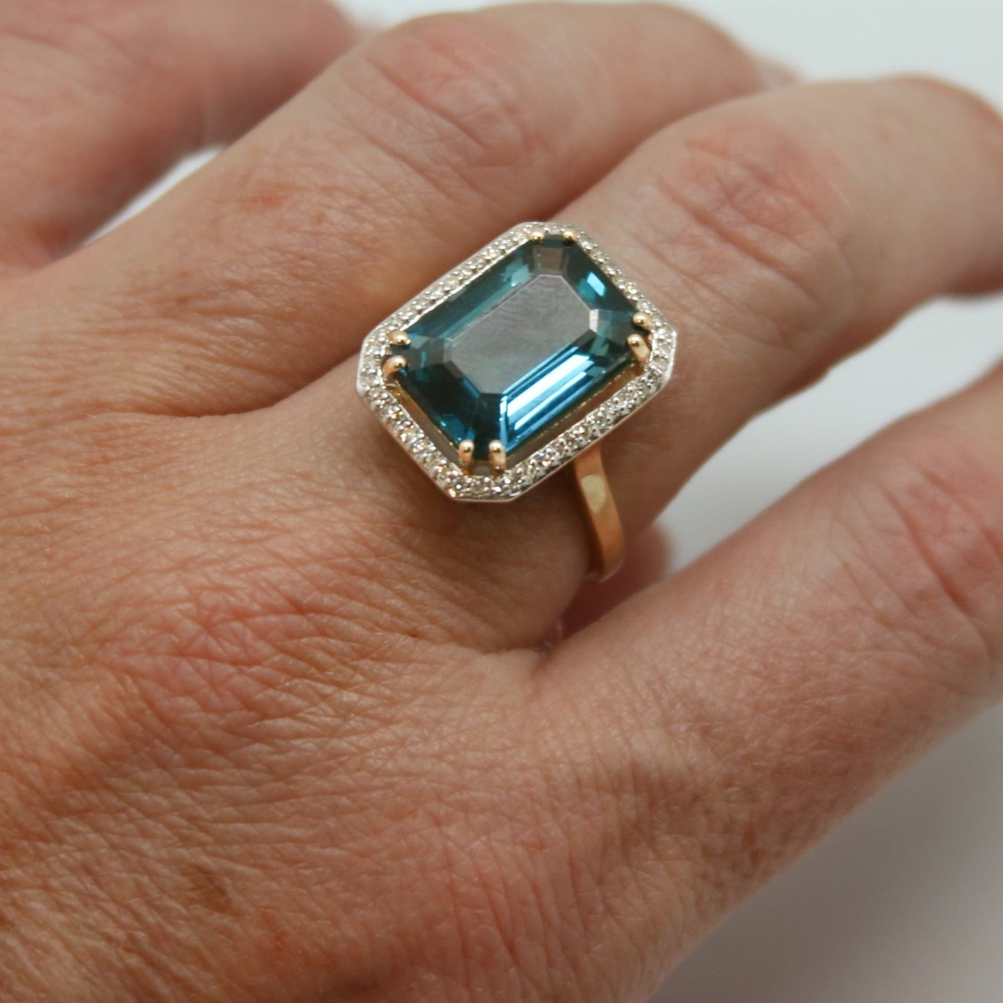 ANILLO LONDON BLUE RECTANGULAR