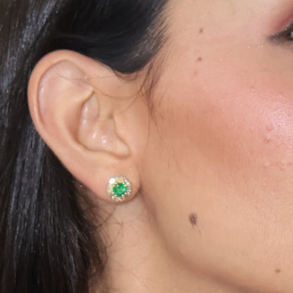 ARETES REDONDOS ESMERALDA