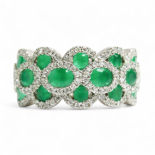 ANILLO ESMERALDAS Y DIAMANTES