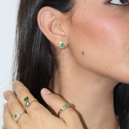 ARETES REDONDOS ESMERALDA
