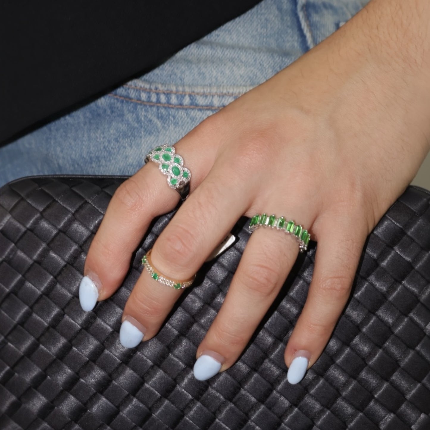 ANILLO ESMERALDAS Y DIAMANTES