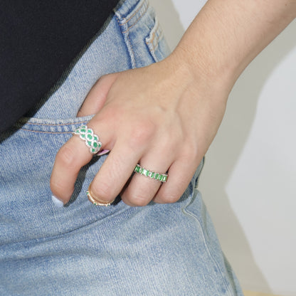 ANILLO ESMERALDAS Y DIAMANTES