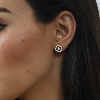 ARETES CUADRADOS ZAFIRO