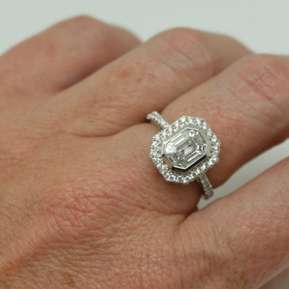 ANILLO OCTAGONAL DIAMANTES