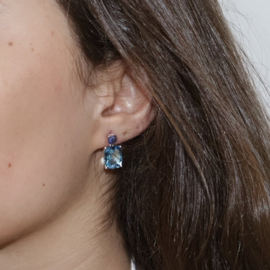 ARETES TOPACIO Y ZAFIRO