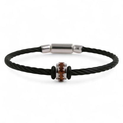 PULSERA ACERO REDONDEL CITRINO