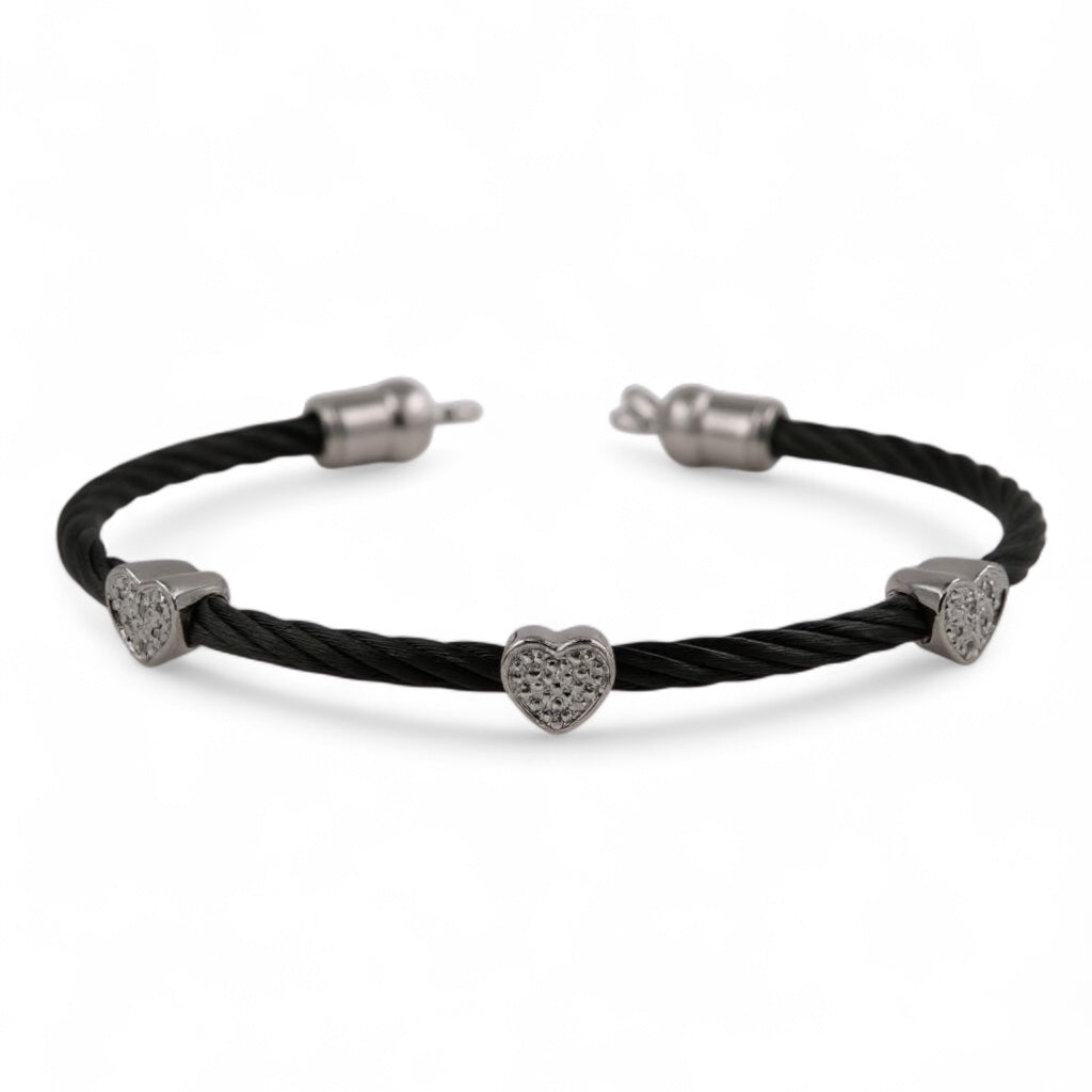 PULSERA ACERO PLATA CORAZON