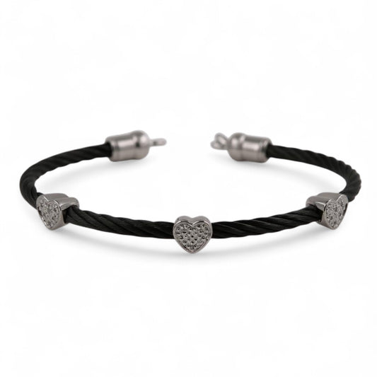 PULSERA ACERO PLATA CORAZON