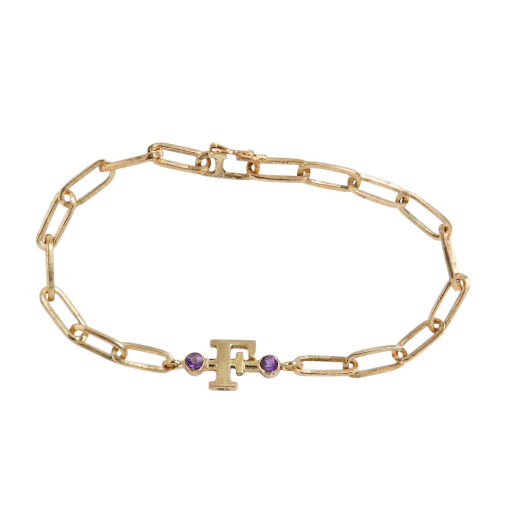 PULSERA LINKS INICIAL BIRTHSTONE