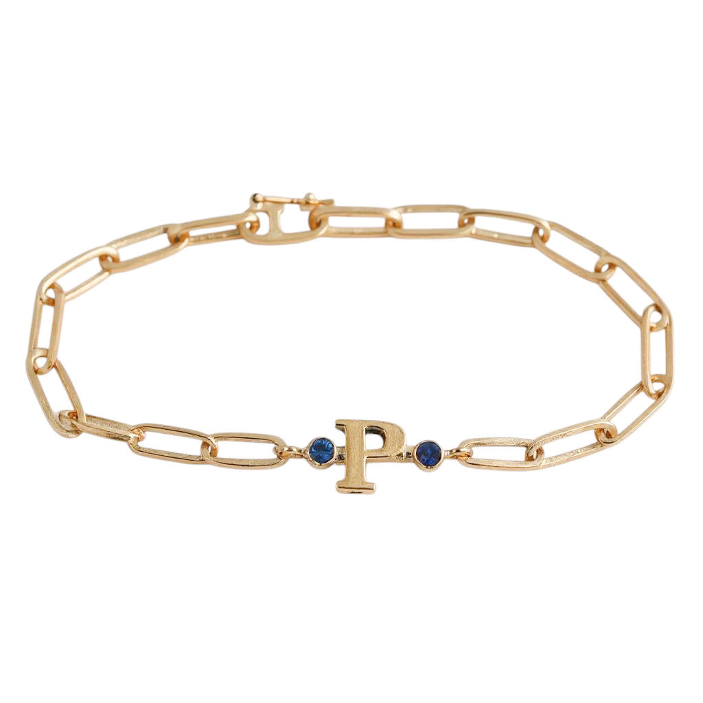 PULSERA LINKS INICIAL BIRTHSTONE