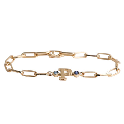 PULSERA LINKS INICIAL BIRTHSTONE
