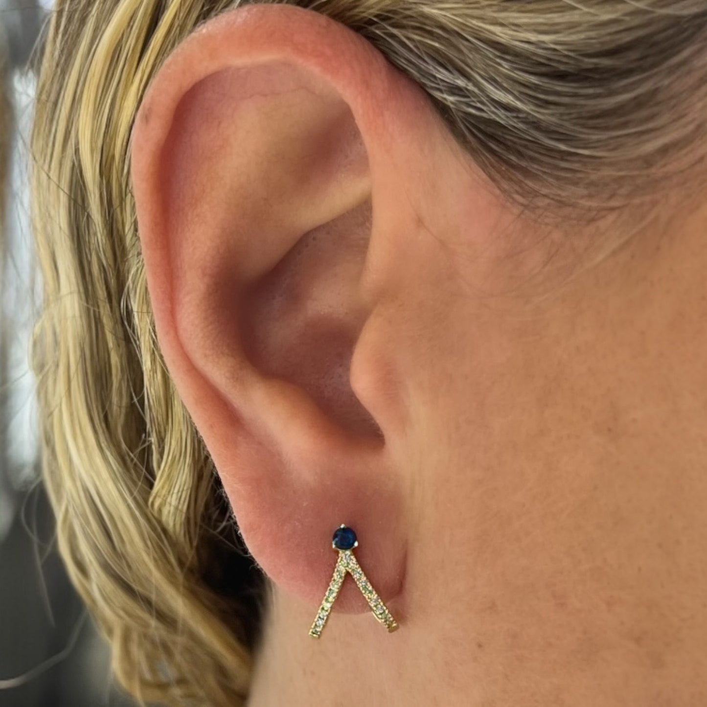 ARETES GARRA ZAFIRO Y DIAMANTES