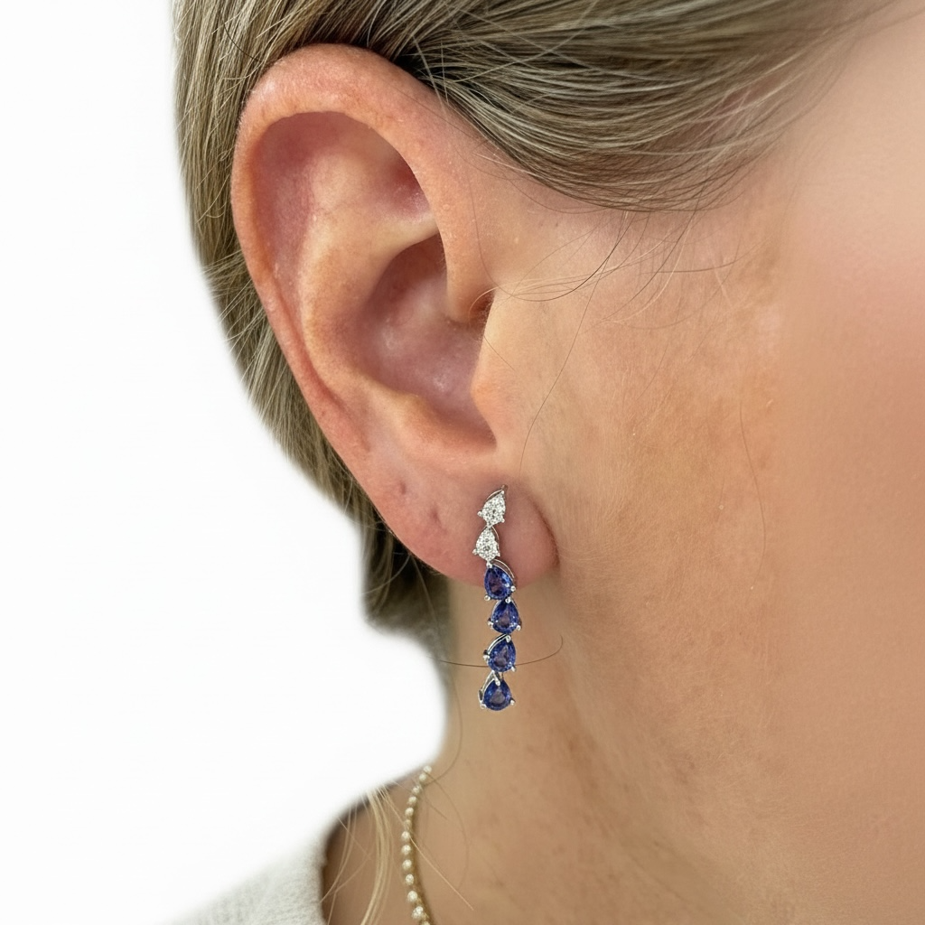 ARETES LARGOS ZAFIRO