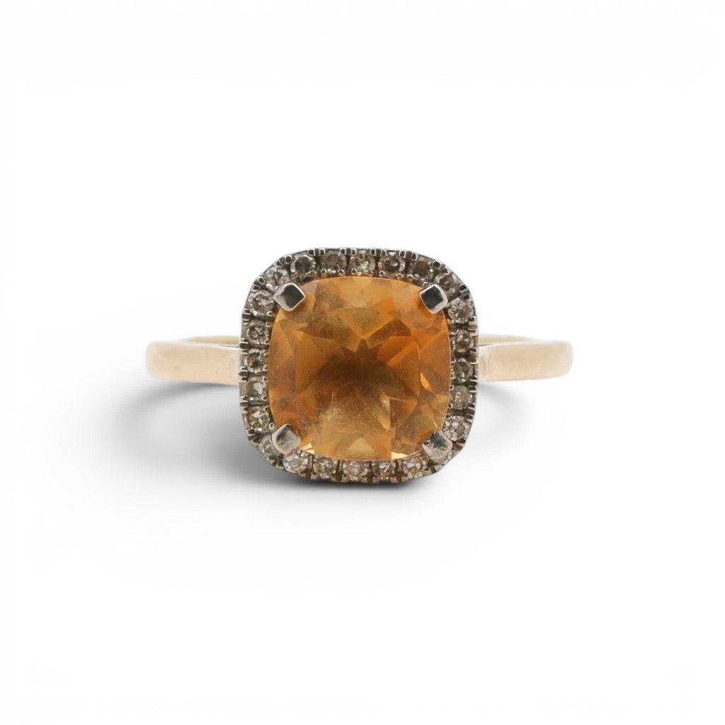 ANILLO CUADRADO CITRINO