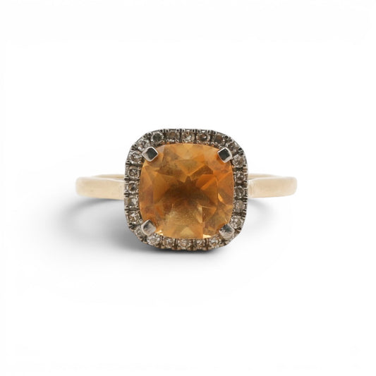 ANILLO CUADRADO CITRINO