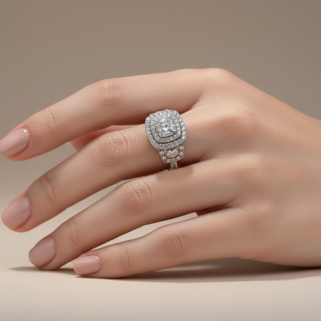 ANILLO CUADRADO DIAMANTES