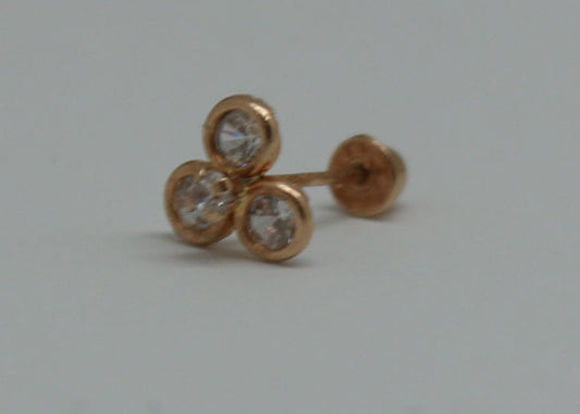 PIERCING FLOR CIRCONIAS ORO