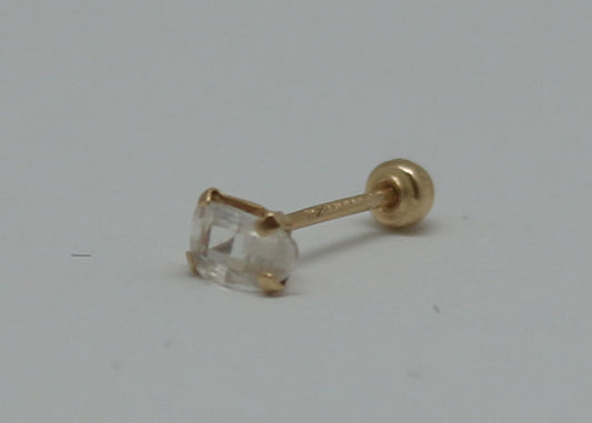PIERCING RECTANGULO CIRCONIA ORO
