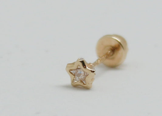 PIERCING ESTRELLA CIRCONIA  ORO