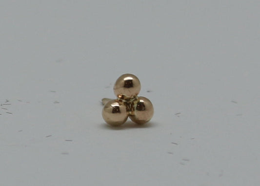 PIERCING TRES BOLAS ORO