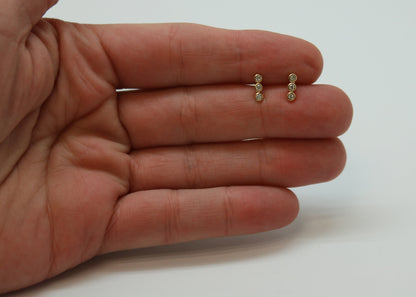 ARETES TRES DIAMANTES BISEL