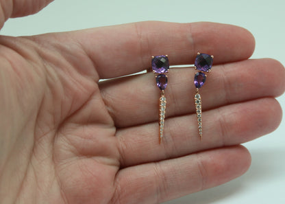 ARETES LARGOS AMATISTA