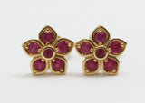 ARETES FLOR RUBI