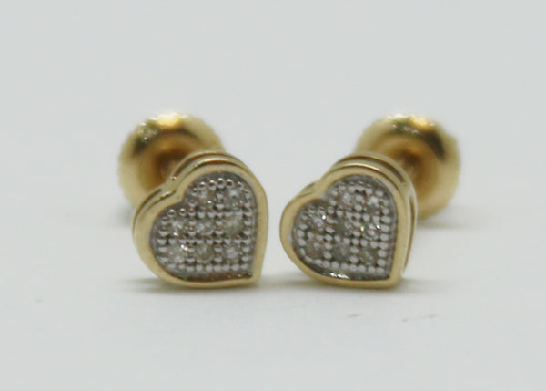 ARETES CORAZON DIAMANTES